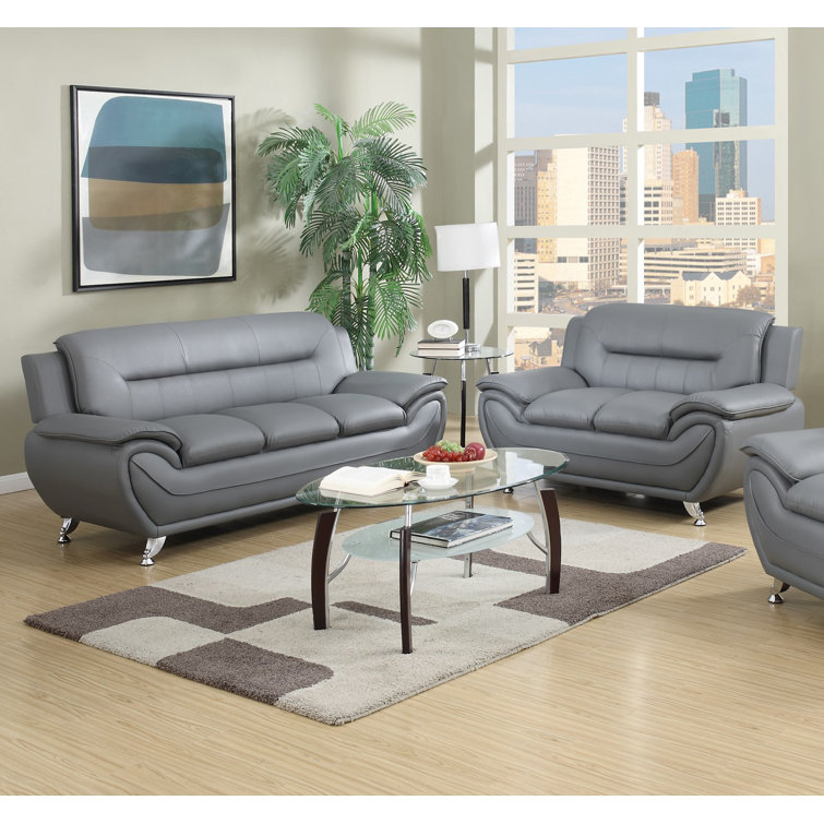 Orren Ellis Quadreka 2 Piece Faux Leather Living Room Set Wayfair Canada